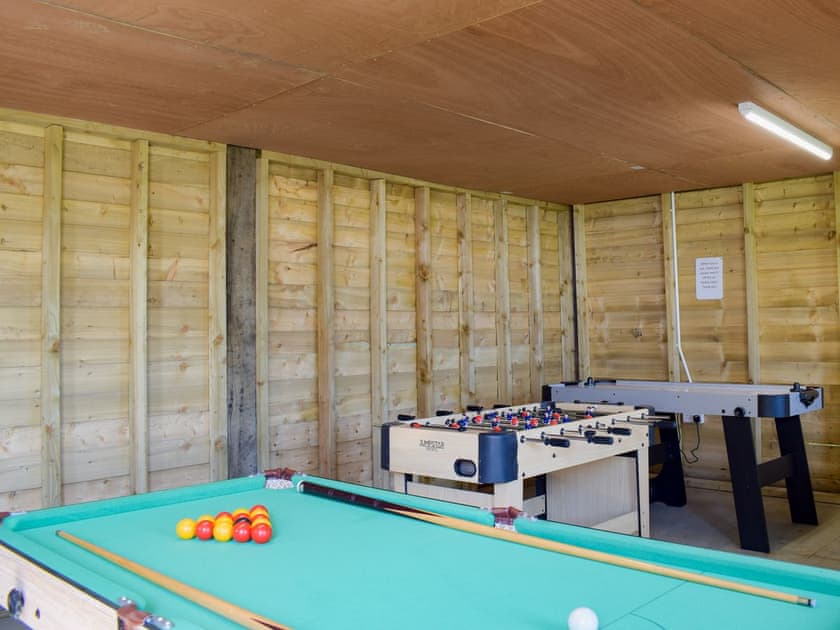 Games room | Red Kite Lodge - Acre Luxury Lodges, Stanner, near Kington