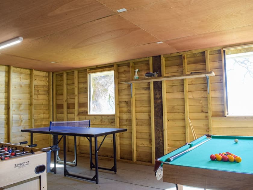 Games room | Red Kite Lodge - Acre Luxury Lodges, Stanner, near Kington