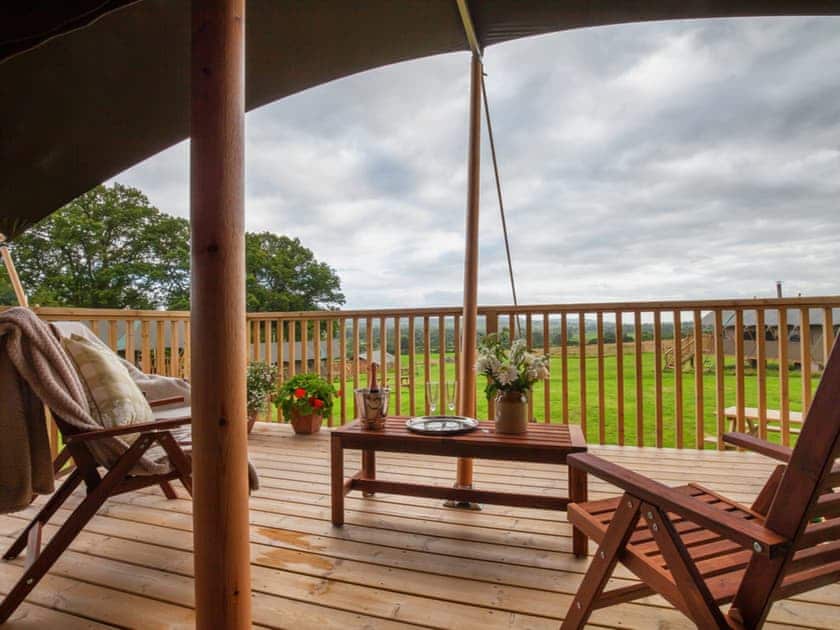 Sitting-out-area | Lower Keats Glamping, Tytherleigh, near Axminster
