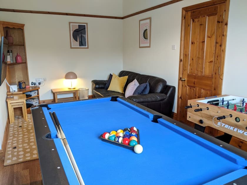 Well-equipped games room with comfortable sitting area | Brambleside, Mawbray near Allonby