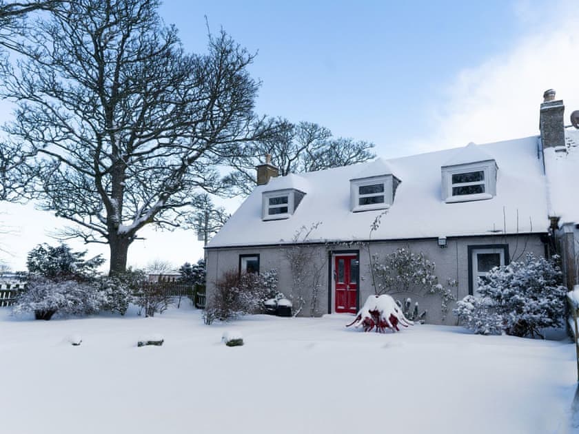 Exterior in Winter | Garden Cottage, Tain