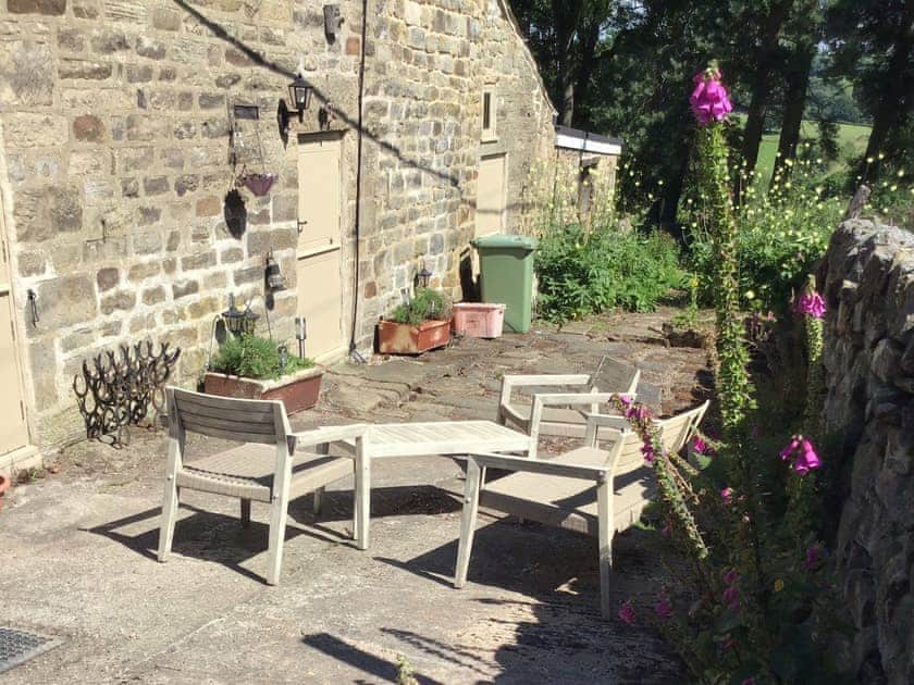 Entrance and small patio area  | Calf Close Barn, Ashover