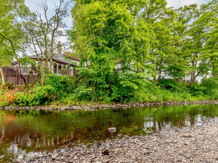 Showing Dalgarven House from across River Garten | Dalgarven Spa House, Kilwinning, near Ayr