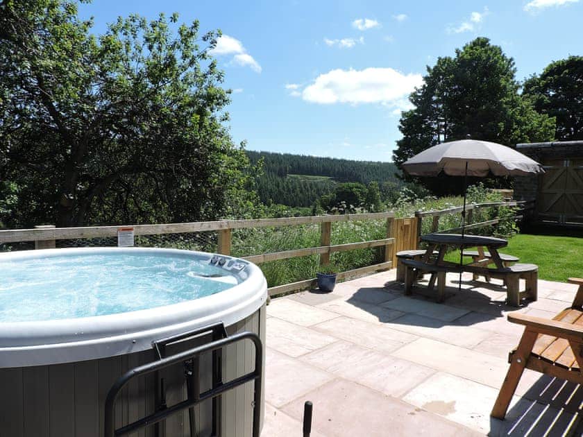 Hot tub with a view  | Storey Farm Cottage, Hartoft, near Pickering