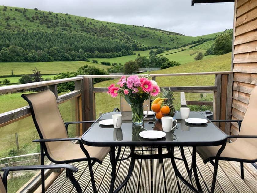 Terrace | Offa’s Dyke Lodge - Acre Luxury Lodges, Stanner, near Kington