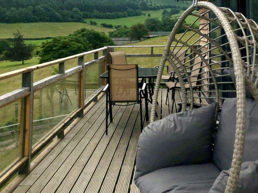Sitting-out-area | Offa’s Dyke Lodge - Acre Luxury Lodges, Stanner, near Kington