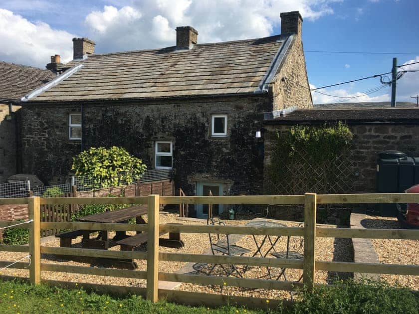 Quiet sunny seating area to the rear overlooking the dale’ | Brookside, Langthwaite, near Reeth