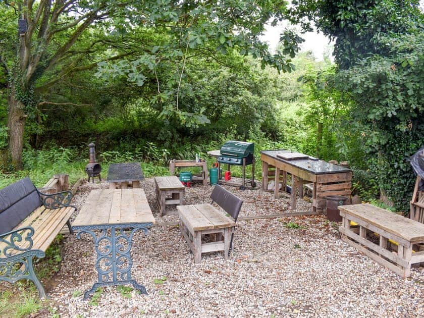 Outdoor area | Shepherds Hut 2 in Kent, Shepherds Hut 3 in Kent, Shepherds Hut 1 in Kent - The Shepherds Huts at Laddingford, Laddingford, near Maidstone