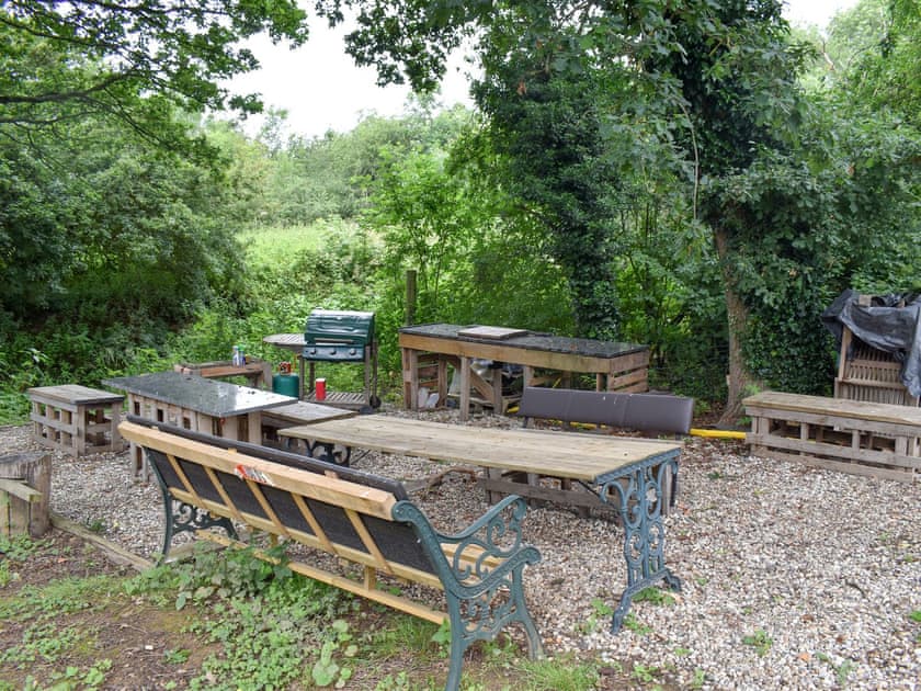 Outdoor area | Shepherds Hut 2 in Kent, Shepherds Hut 3 in Kent, Shepherds Hut 1 in Kent - The Shepherds Huts at Laddingford, Laddingford, near Maidstone