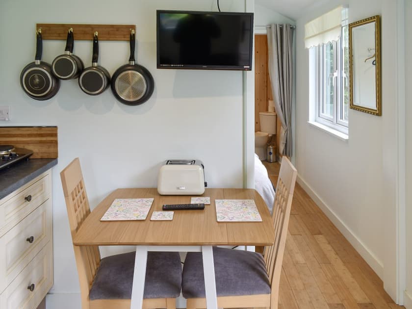 Dining Area | Shepherds Hut 3 in Kent - The Shepherds Huts at Laddingford, Laddingford, near Maidstone