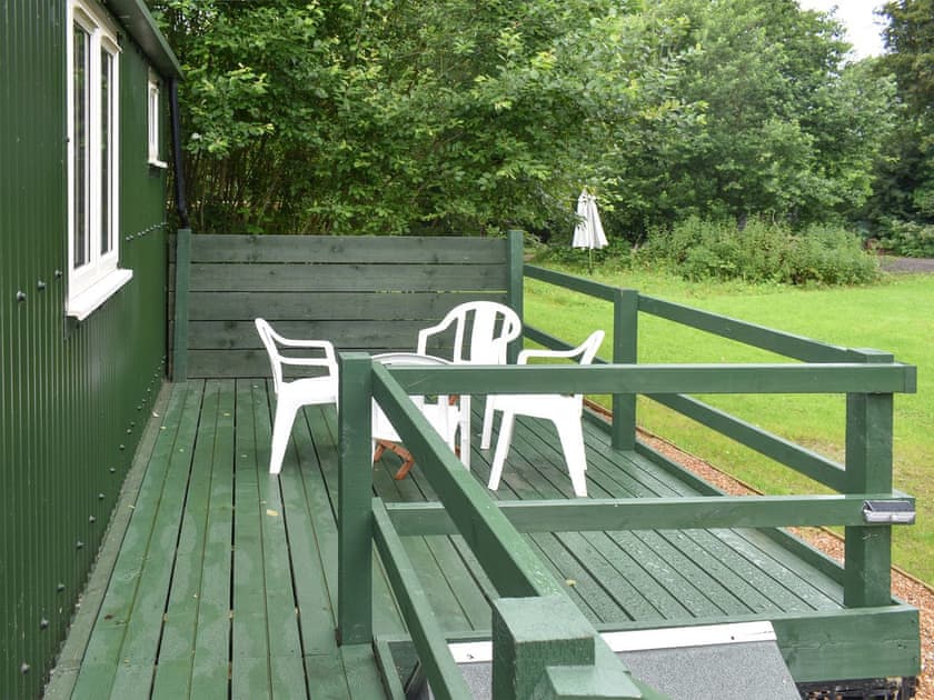 Terrace | Shepherds Hut 3 in Kent - The Shepherds Huts at Laddingford, Laddingford, near Maidstone