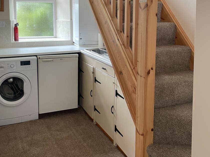 Utility room with washing machine, spare fridge and second sink  | Glen Cottage, Mickleton, near Barnard Castle