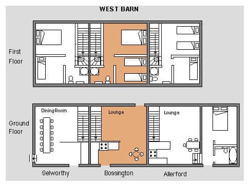 Floor plan | Bossington - Duddings Country Cottages, Timberscombe, near Minehead