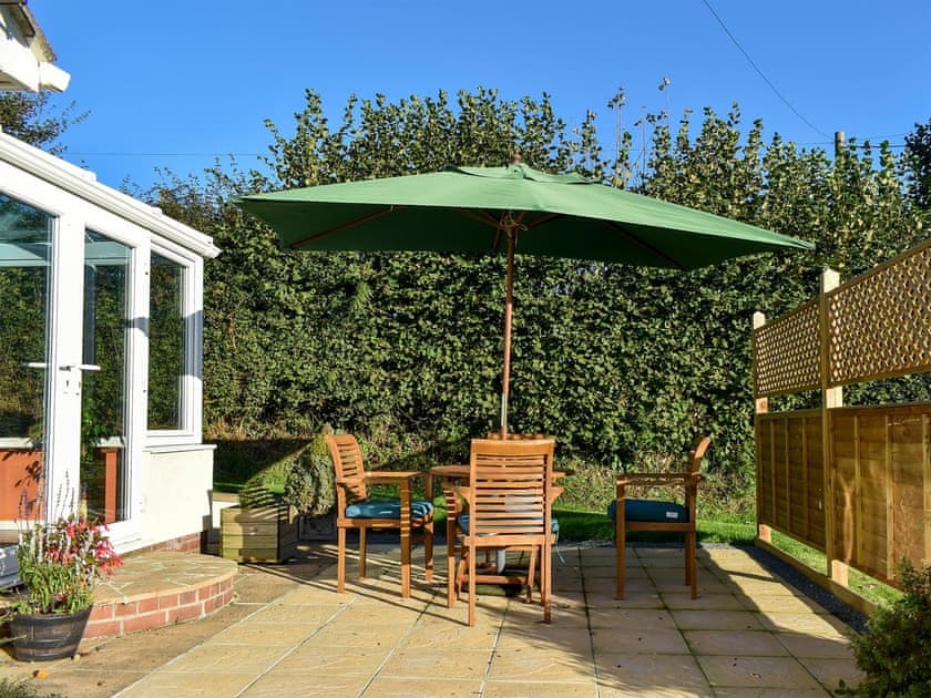 Sitting-out-area | Seaview Bungalow, Membury, near Axminster