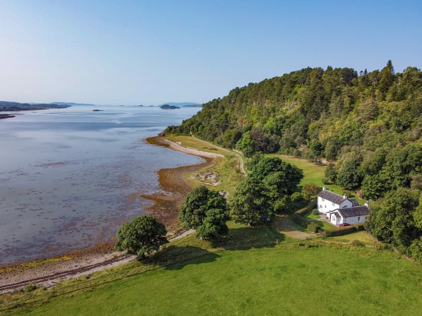 Aerial view looking south-west | Cliff Cottage, Port Appin