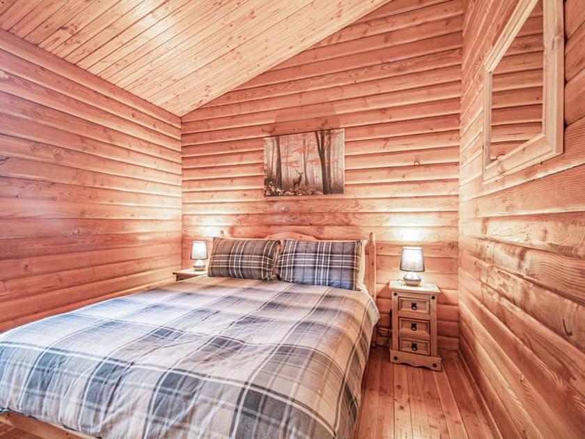 Double bedroom | Lochside Log Cabin, Brora