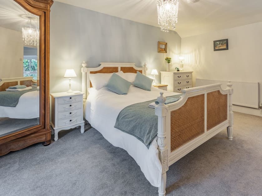 Double bedroom | Pwll Farmhouse, Llanllawddog, near Brechfa