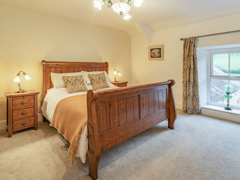 Double bedroom | Pwll Farmhouse, Llanllawddog, near Brechfa