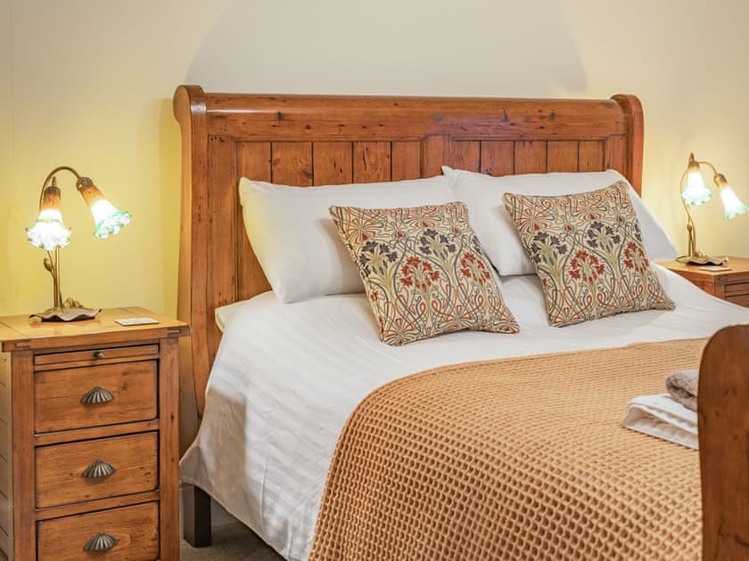 Double bedroom | Pwll Farmhouse, Llanllawddog, near Brechfa