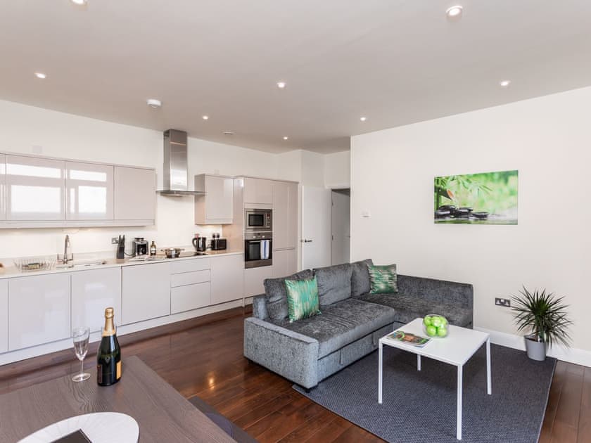 Open plan living space | Penthouse - Bellaire Stays, Ashford