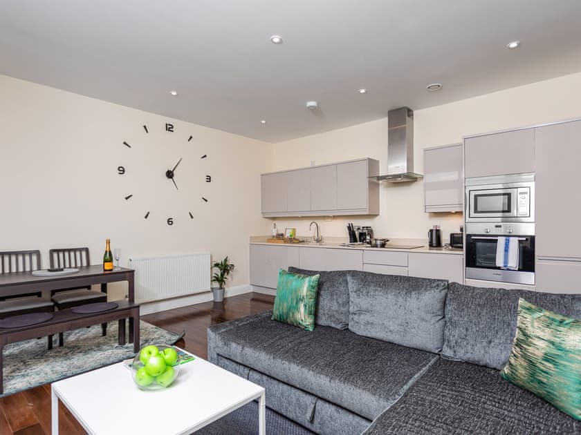 Open plan living space | Penthouse - Bellaire Stays, Ashford