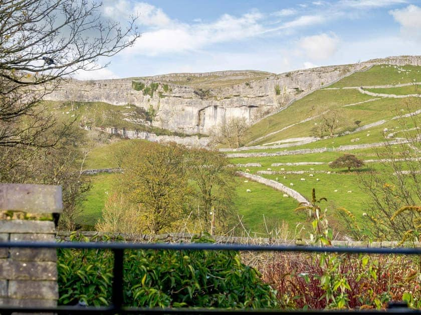 Majestic views of Malham Cove from the rear | Cove View Cottage, Malham