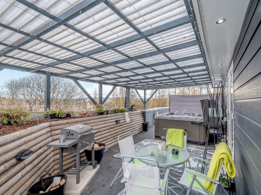 Patio | Craigpark Lodge, Caldercruix, near Airdrie
