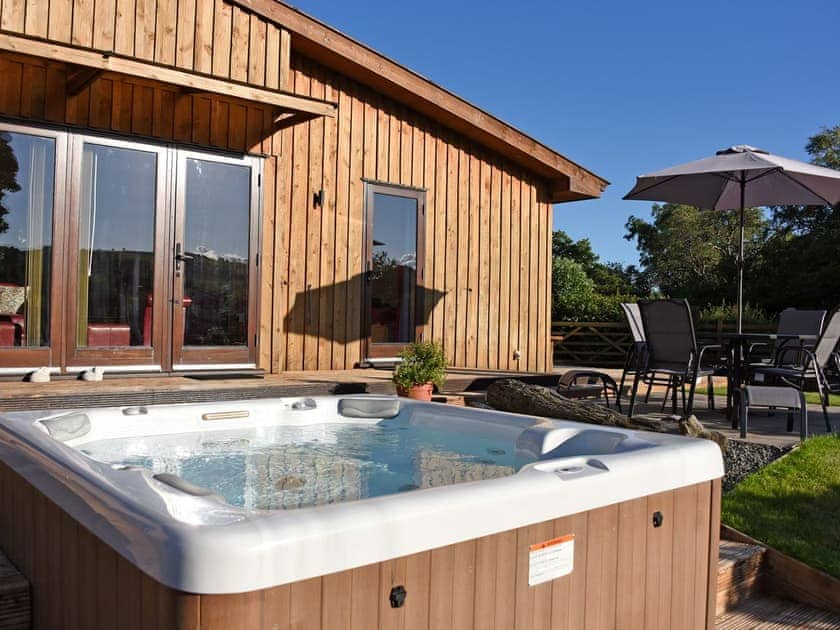 Hot tub | Ash Lodge at Lon Lodges, Near Rhayader