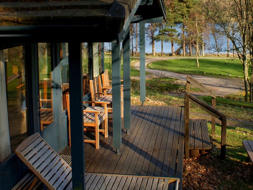 Veranda | Conifer Chalet 9 - Loch Monzievaid, Crieff