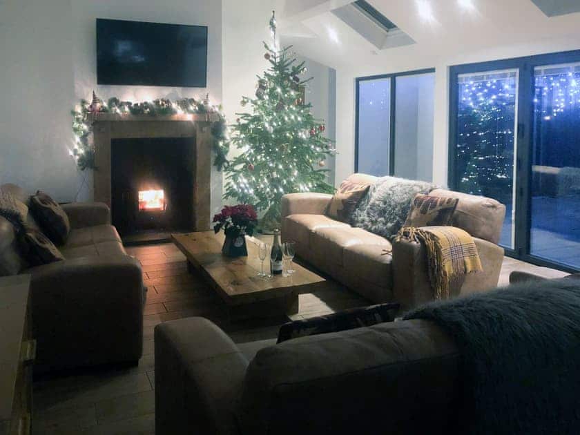 Living area at Christmas | Manor Lodge Stables, Wiston, near Haverfordwest