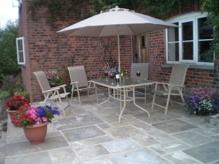 Patio | Farmhouse Cottage - Colley Mill Farm, North Rode