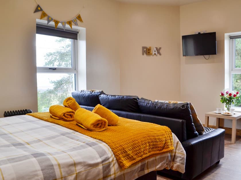 Open plan living space | The Falls - Waterfall Country Park Apartments, Coelbren, near Neath