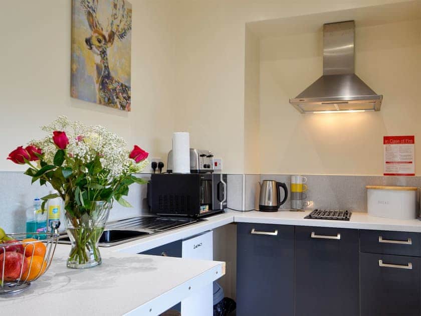 Kitchen | Sky Fall - Waterfall Country Park Apartments, Coelbren, near Neath