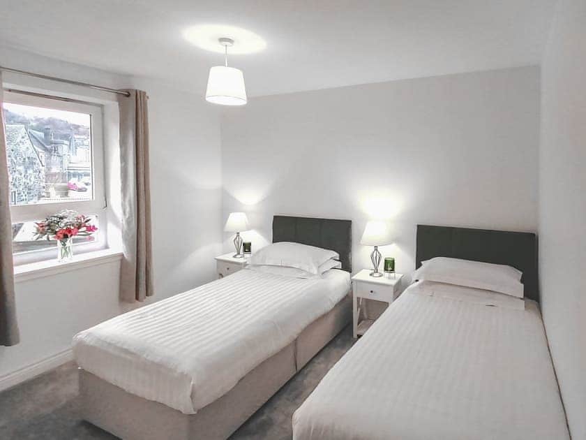 Twin bedroom | Seaside Apartment, Oban