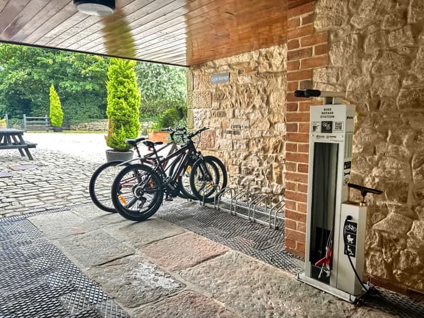 Under cover bike rack | Alstonfield Cottage - Knockerdown Cottages, Carsington, near Ashbourne