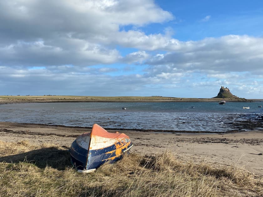 Holy island harbour and castle | Next Door Cottage, Holy Island
