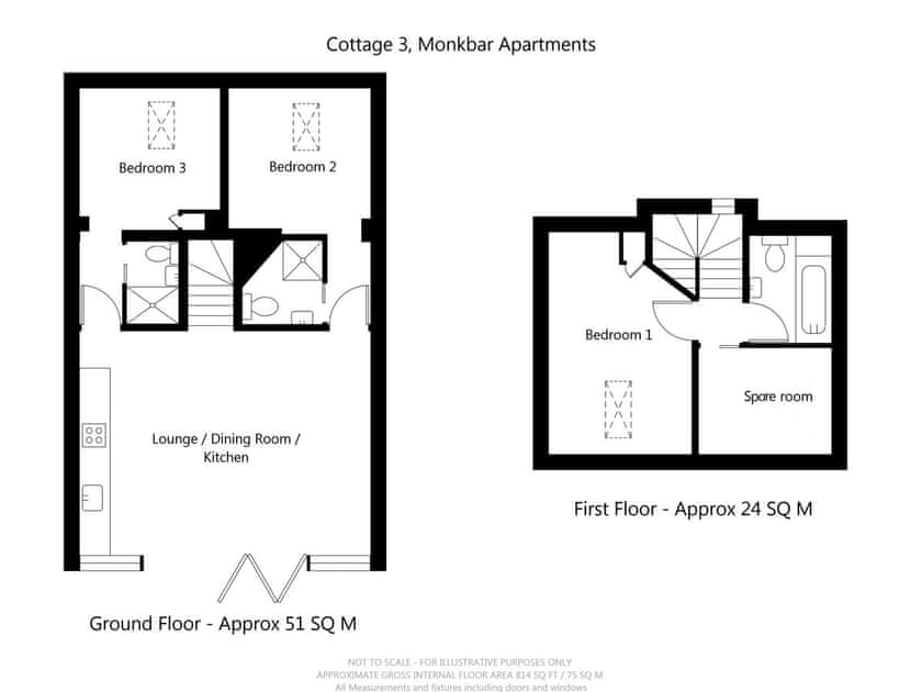 Floor plan | 3 Monkbar Mews - City Apartments, York