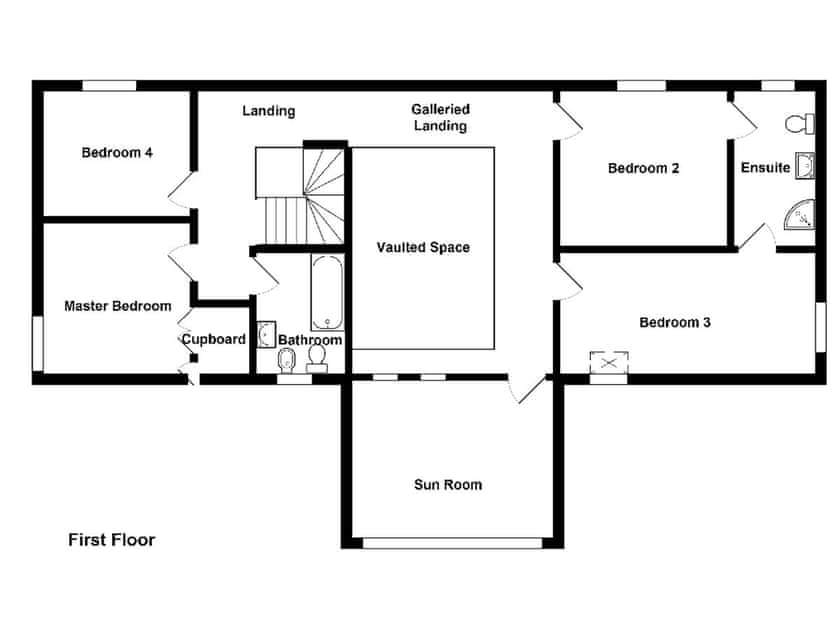 Floor plan | The Old Barn - Ash Cottages, Semer, near Hadleigh