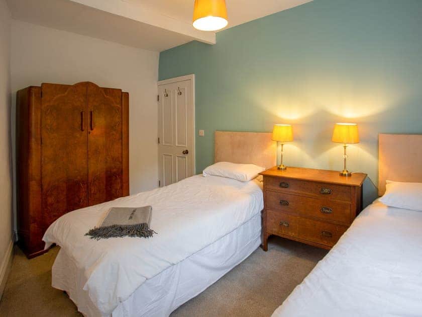 Twin bedroom | The Firemans House - Lowes Mill Cottages at Torr Vale Mill, New Mills