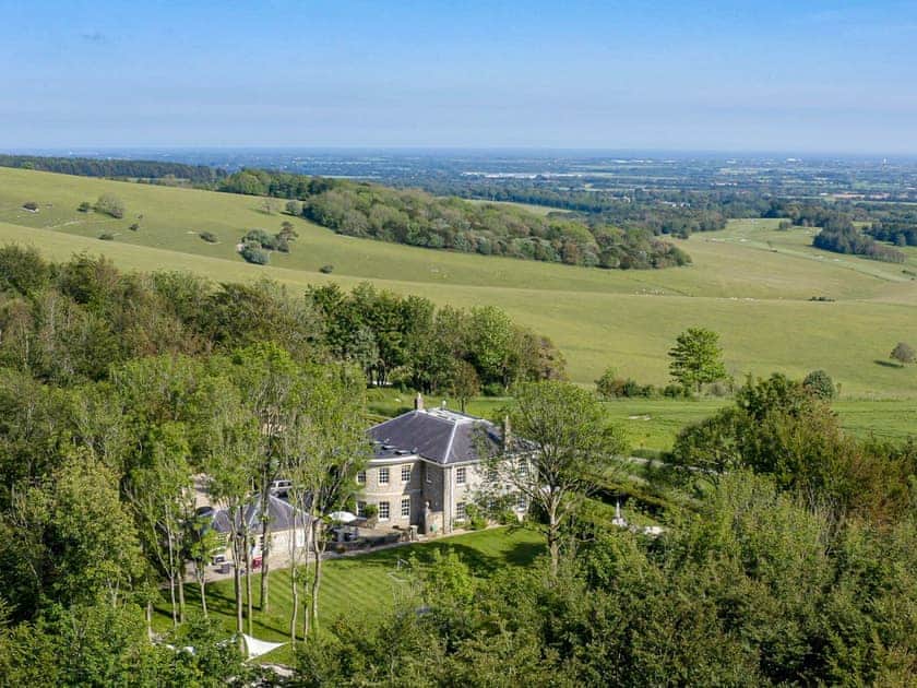 Aerial View | The Rubbing House, Goodwood, near Chichester