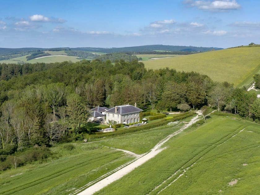 Aerial View | The Rubbing House, Goodwood, near Chichester