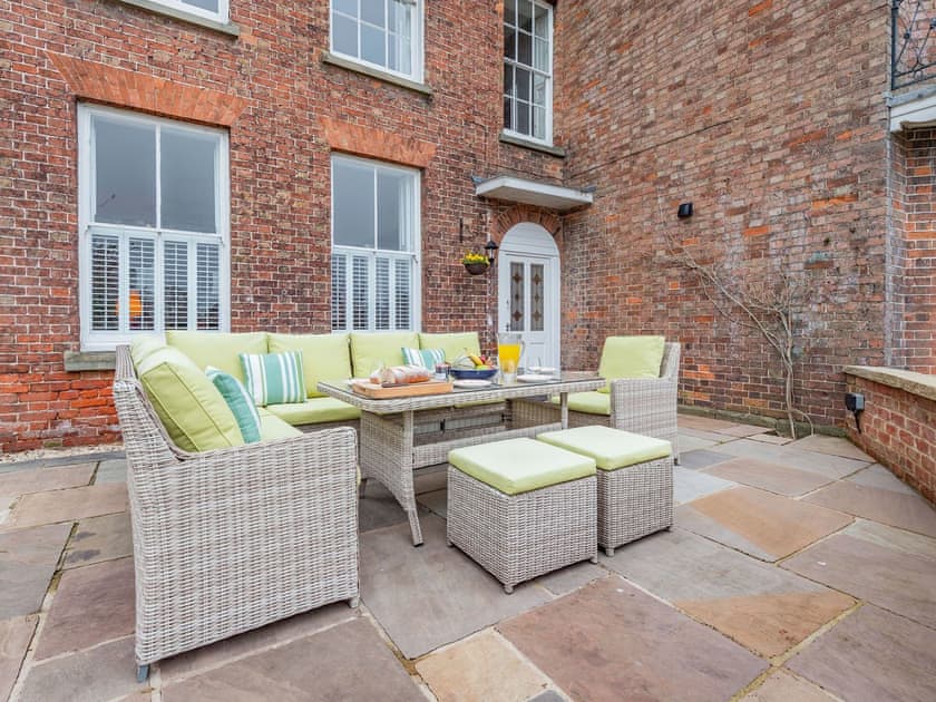 Patio | Bank House Apartment, Newnham, Forest of Dean,