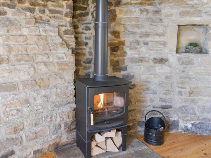 Woodburner within the feature fireplace | Campanula House, Askrigg, near Wensleydale