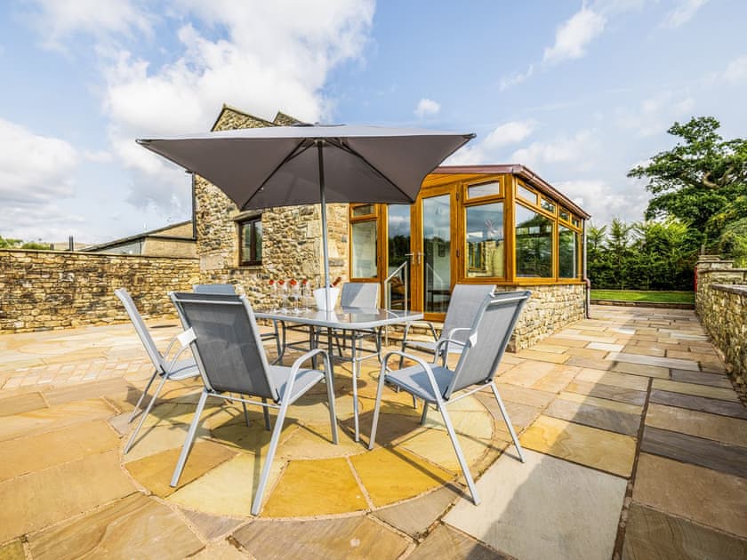 Patio | New House Cottage - Lunesdale Escapes, Cowan Bridge, near Kirkby Lonsdale