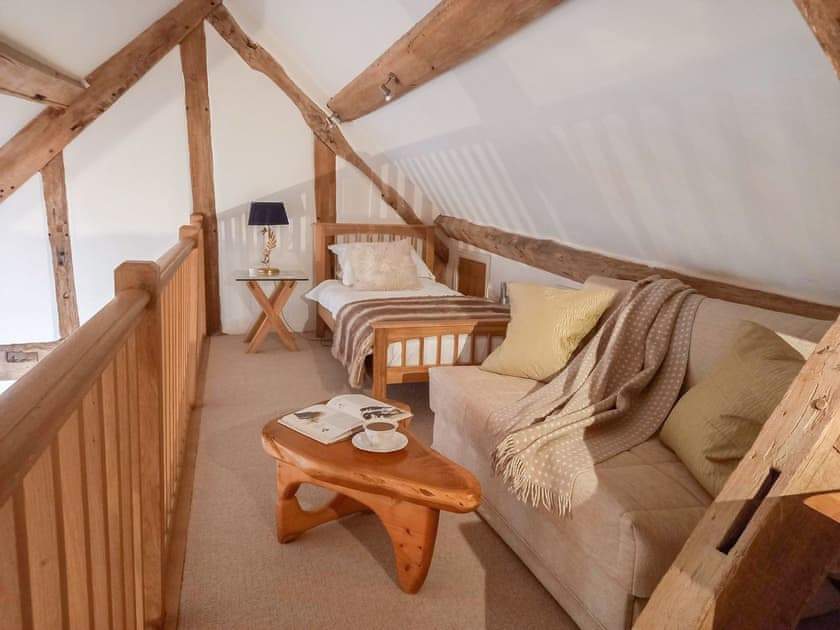 The gallery provides an additional sleeping and sitting area | The Barn at Titley, Titley, near Kington