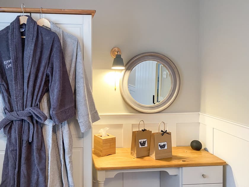 Double bedroom. Plenty of room for getting ready for that special night. With shower robes provided. Professional grade Hairdryer  | Riverside Cottage, Drumnadrochit, near Loch Ness