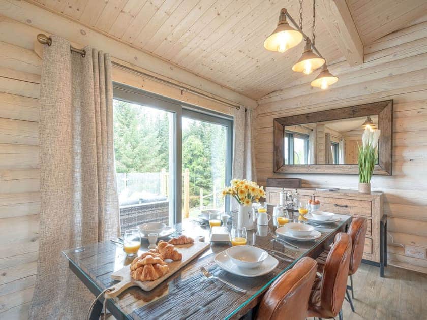 Dining Area | Treetops Log Cabin, Kippford, near Sandyhills