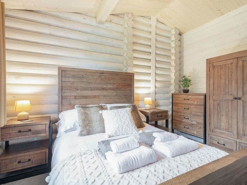 Double bedroom | Treetops Log Cabin, Kippford, near Sandyhills