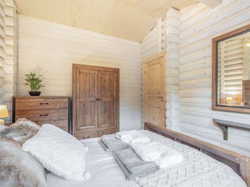 Double bedroom | Treetops Log Cabin, Kippford, near Sandyhills