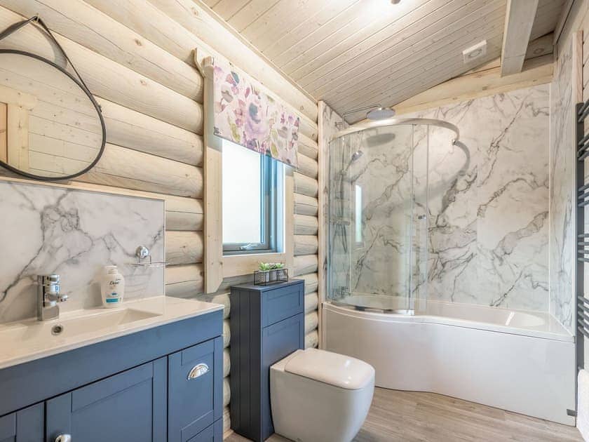 Bathroom | Treetops Log Cabin, Kippford, near Sandyhills